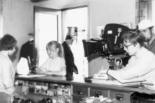 Från inspelningen av Kullamannen. Foto: Höganäs kommuns bildarkiv.